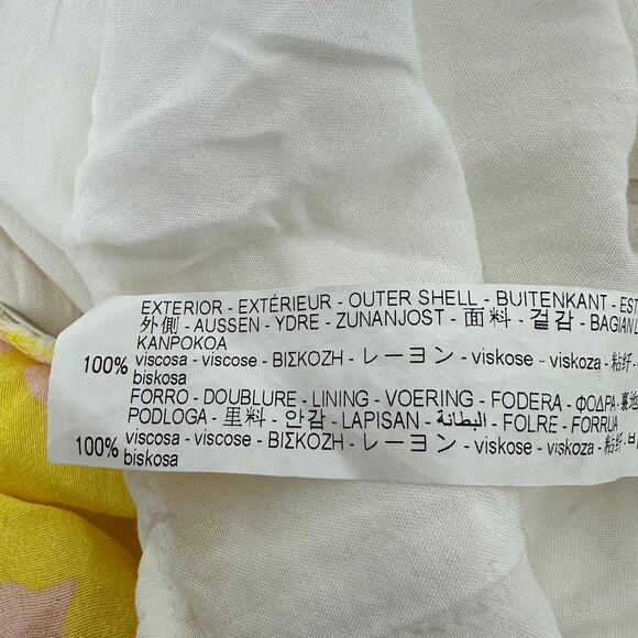 Zara Womens Skater Babydoll Sleeveless Yellow/Pink Floral Mini Dress Medium - Picture 11 of 11